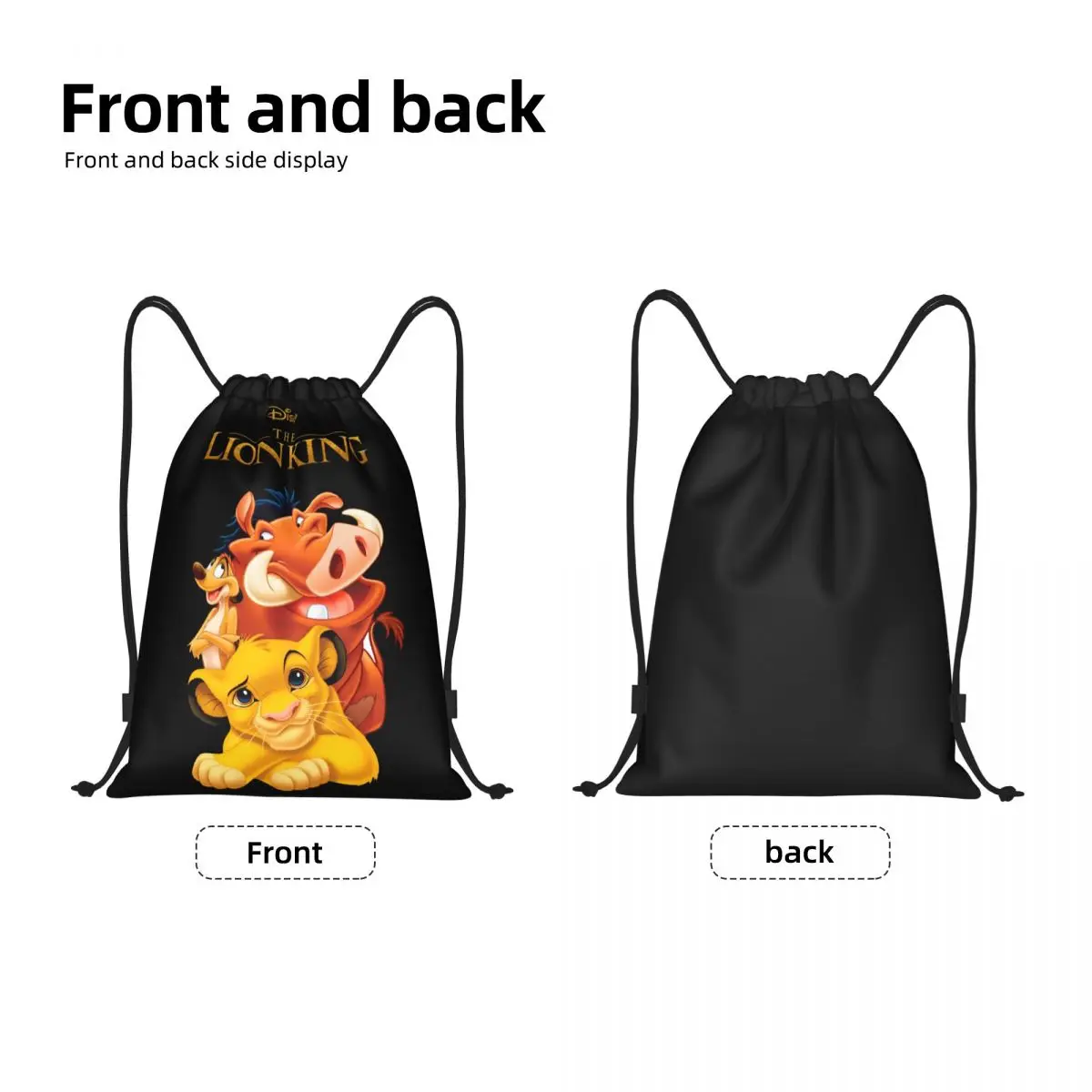 Custom The Lion King Drawstring Bags for Training Yoga Backpacks Women Men Sports Gym Sackpack