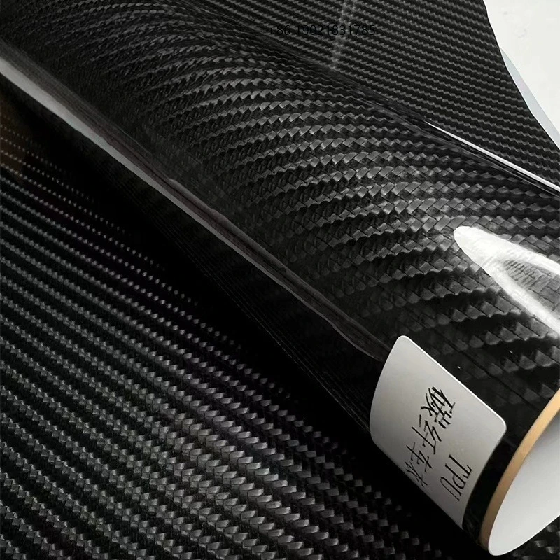 TPU carbon fiber 1.52 * 15m gloss packaging vinyl film TPU PPF carbon fiber film
