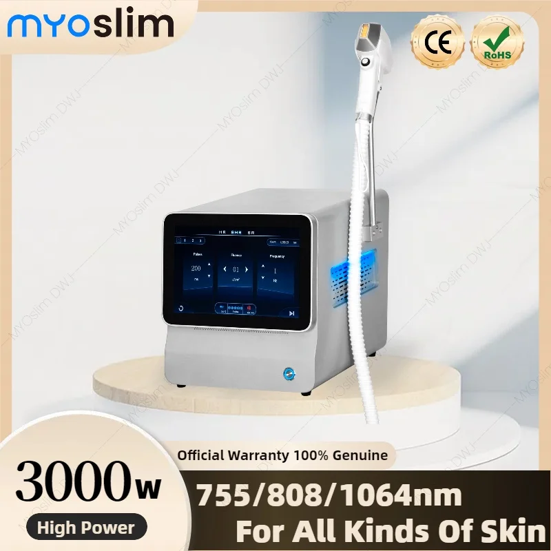 

3000W 808 Alexandrite Hair Removal Laser Diode Machine Ice Platinum Body Face Underarm Cooling Head Permanent Painless Epilator