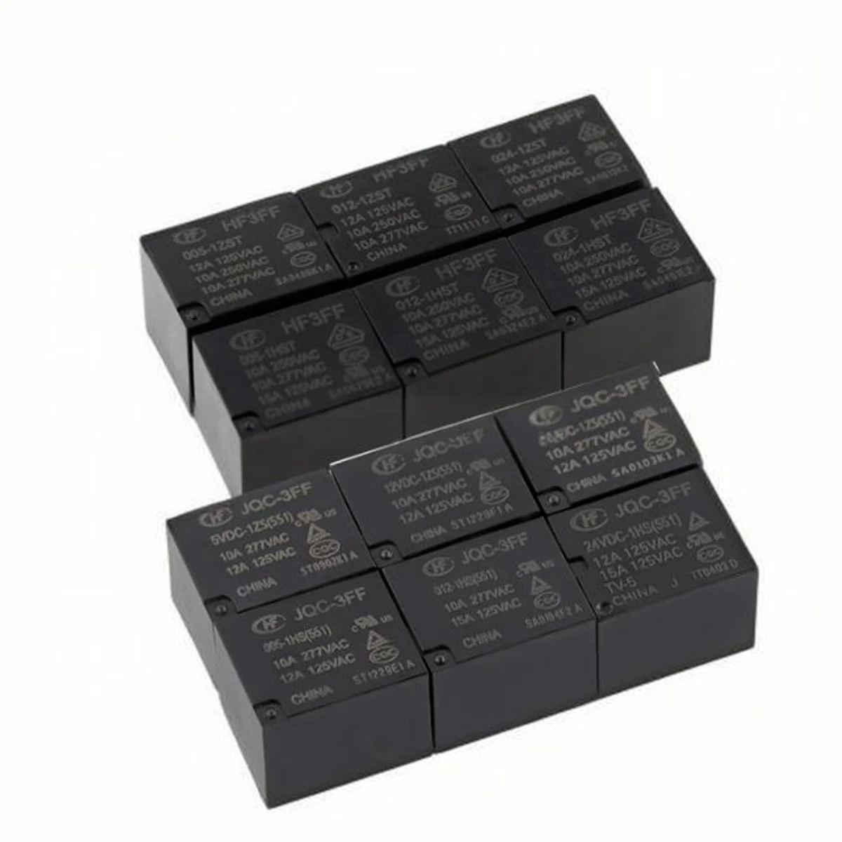 ROHS Original JQC-3FF HF3FF 5VDC 9VDC 12VDC 24VDC -1HS 005-1HST 012-1HST 024-1HST relé de potencia de 4 pines 10A 12A 15A 250 277 125 VAC