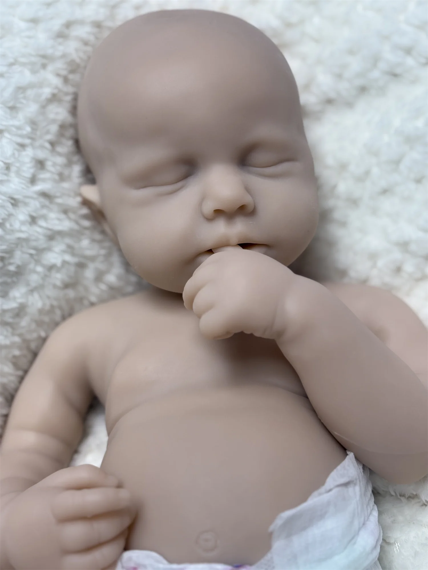 Can Open Mouth &Washable 18Inch LouLou Solid Silicone Bebe Reborn Girl Unpainted Skin Lifelike Real Silicone Newborn Baby Doll