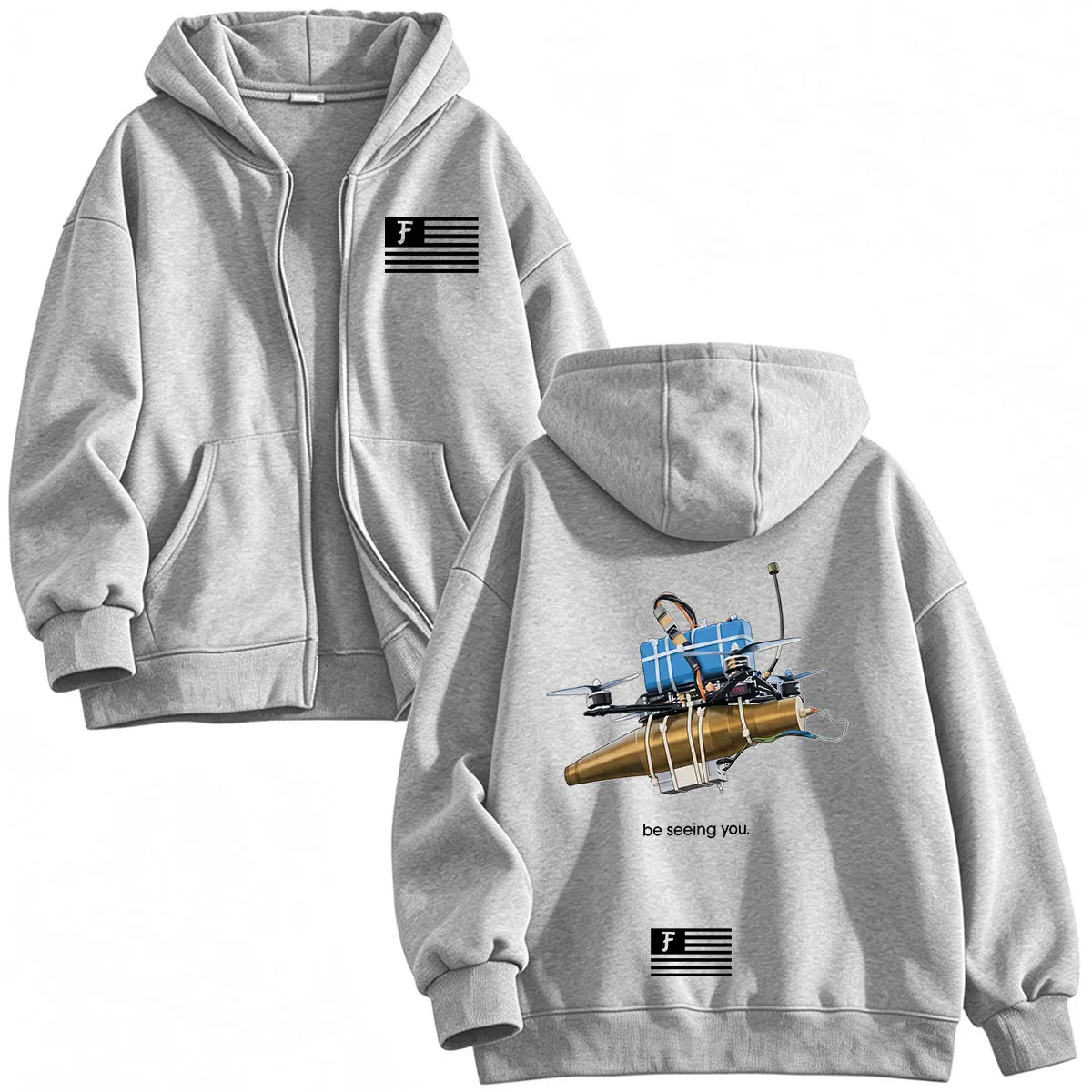 Forward Observations Group Be Seeing You Zipper Hoodies Herren Damen Kleidung Mode Langarm Kapuzenpullover mit Reißverschluss Jacke – Detail 5