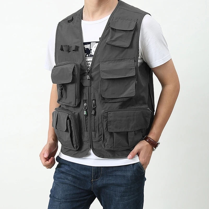 Man Pocket Vest fishing outdoor vest summer travel oversize jacket