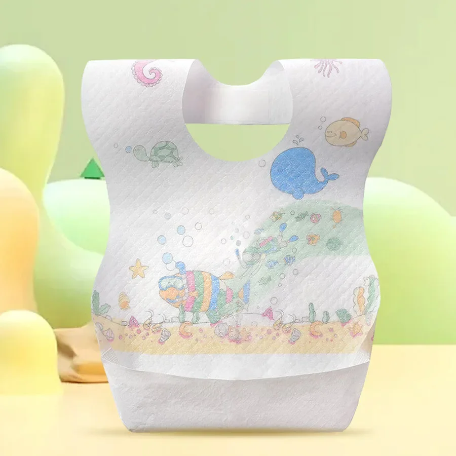 10/20pcs Disposable Baby Bib for Boys Girls Cartoon Non-woven Disposable Kids Bibs Individually Packaged Hygienic Soft Leakproof