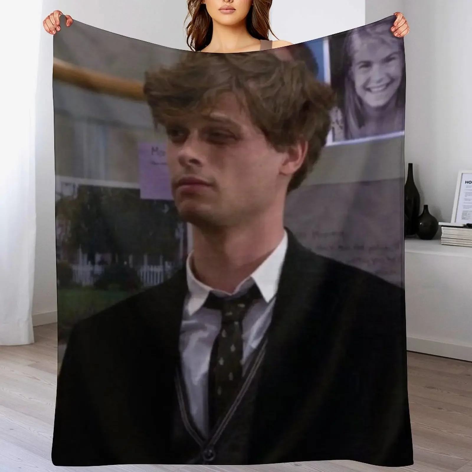 

Spencer Reid Throw Blanket Cute Plaid Thermal Nap Custom Blankets