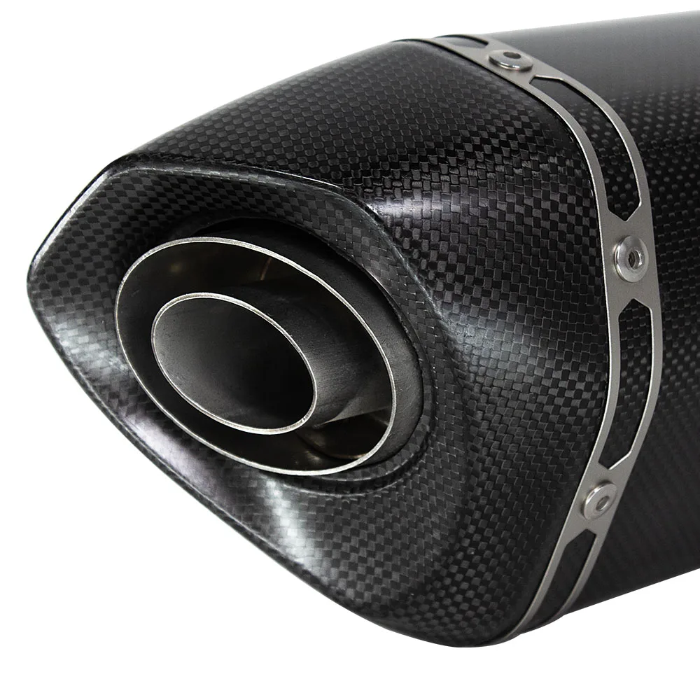 Motorcycle Exhaust Modify Universal 470mm Full Carbon Escape Muffler with DB killer For 765RS Ninja1000 Z400 MT03 RS660 ADV350