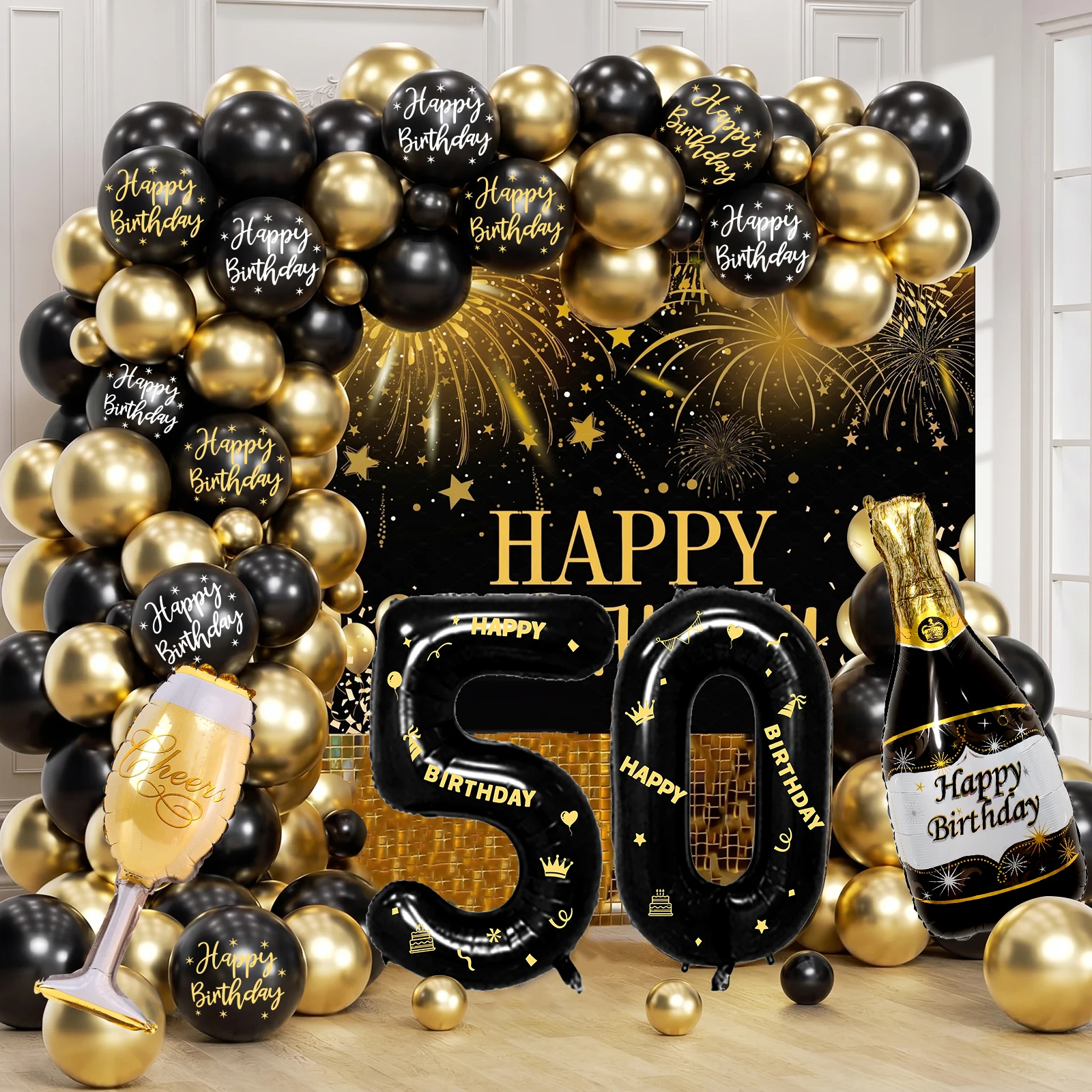 Black Gold Number Happy Birthd - огляд і ціна Water Balloon Set