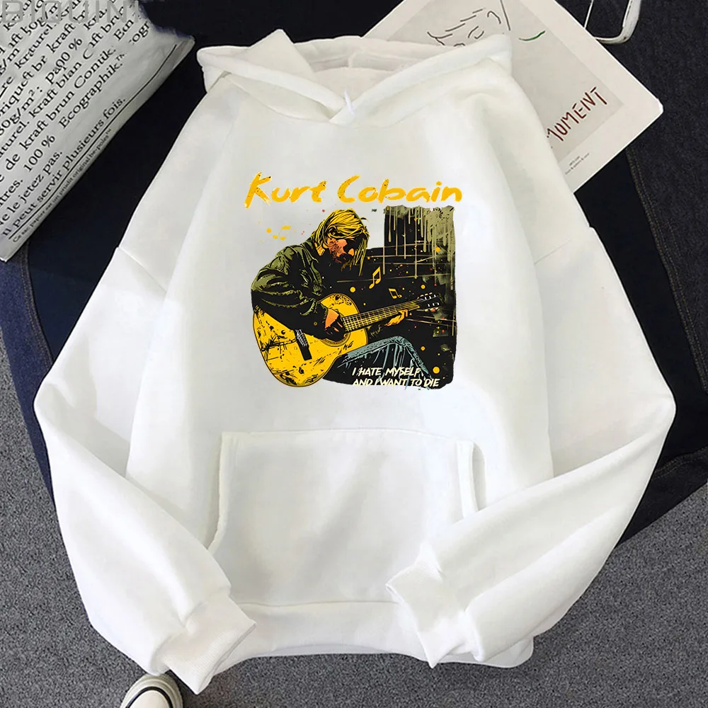 Autumn Kurt Cobain Hip Hop Sweatshirts for Men Popular Characters Long Sleeve Oversized Hoodies All-Match Clothes Grunge Outfits