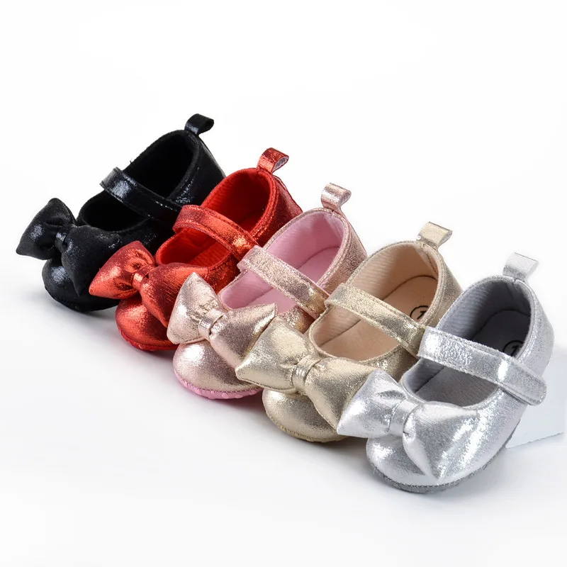 Spring and Autumn Style 0-1 Year Old Baby Walking Shoes Soft Soled Breathable Baby Shoes Bow Princess Shoes