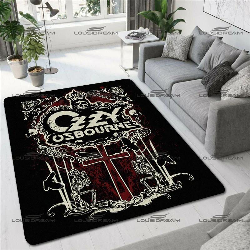 Metal Rocker Decorative Carpet Ozzy Osbourne Square Flannel Art Rug Modern Home Living Room Floor Mats Bedroom Carpet