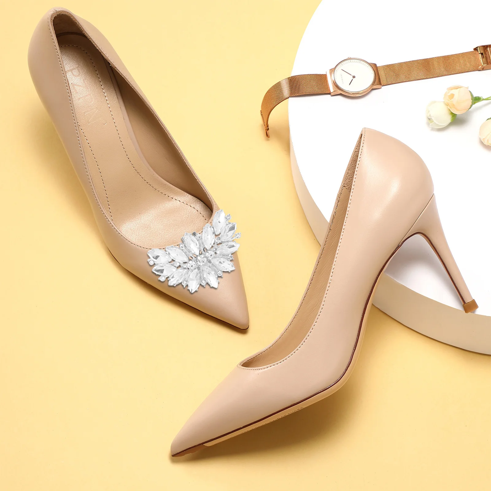

2Pcs High Heel Accessories Rhinestones Shoe Clips Wedding Party Jewelry Crystals Decorations Elegant Buckles Shoe Jewelry