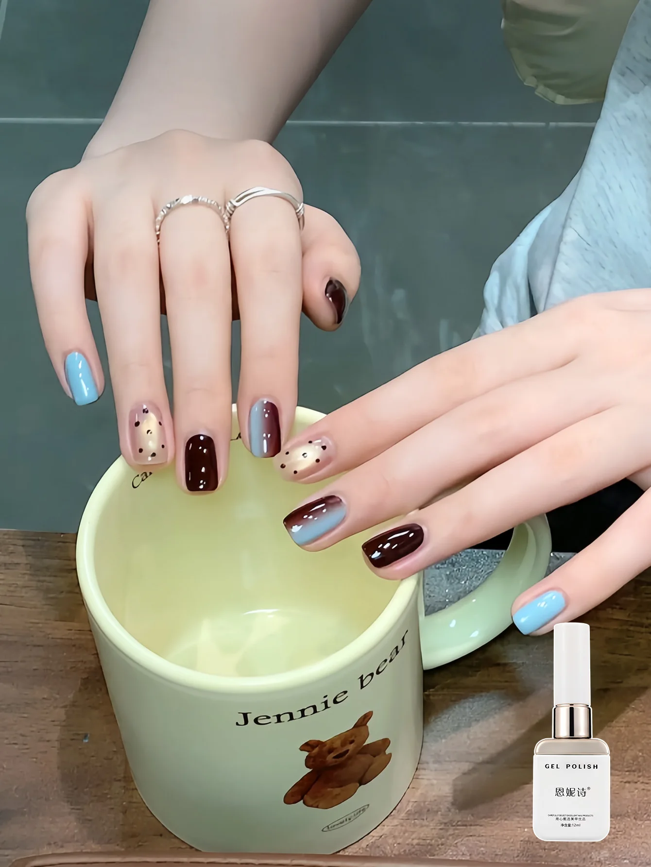 2Pc12ML Brown Gel Nail Polish Winter Coffee Semi Permanent Soak Off UV Gel Design Nail Art Manicure Fall Varnish