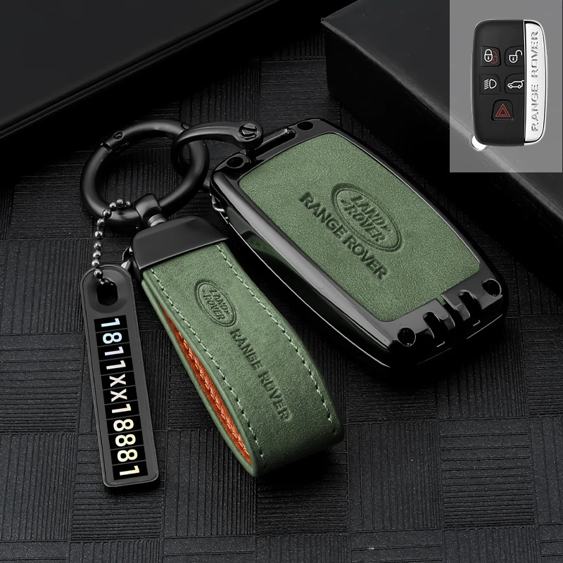 New Leather Car Smart Remote Key Fob Case Cover Shell Bag For Land Rover A9 Range Rover Evoque Freelander Discovery Accessaries