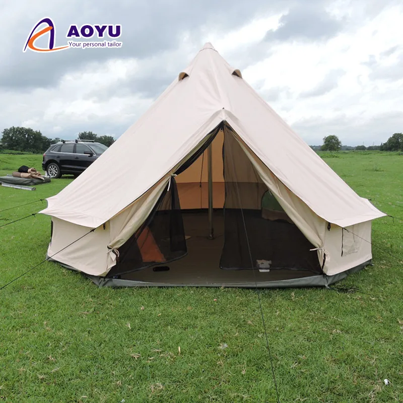 Venta al por mayor de tiendas familiares para acampar al aire libre, impermeable, gran tienda de campaña con cúpula para Hotel, tienda de campaña Boteen Qlamping de lujo