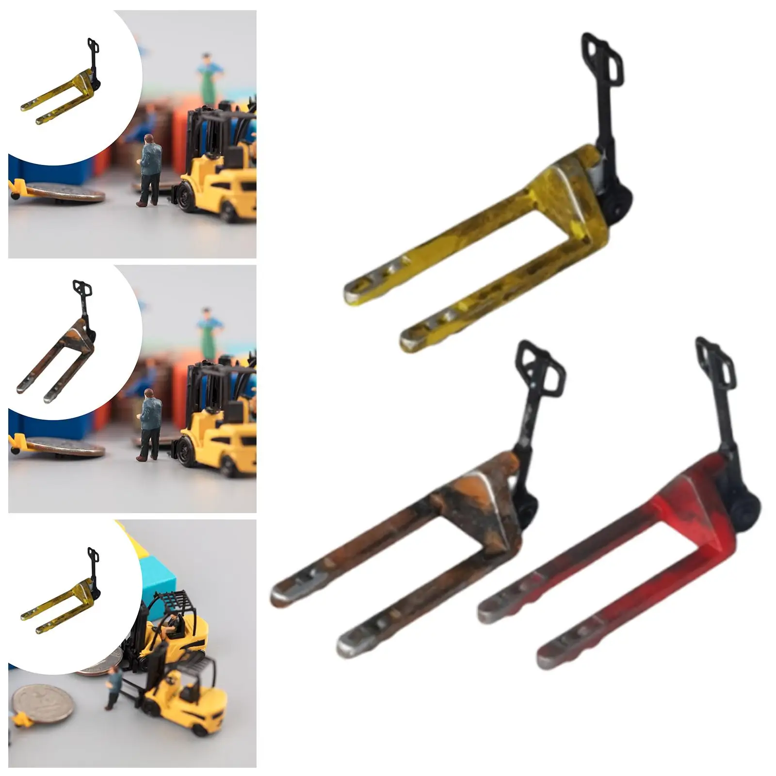 نموذج شاحنة البليت للرافعة الشوكية ديوراما 1/64، خفيف الوزن، واقعي، مصغر، ملحقات أدوات إصلاح مشهد العمل،