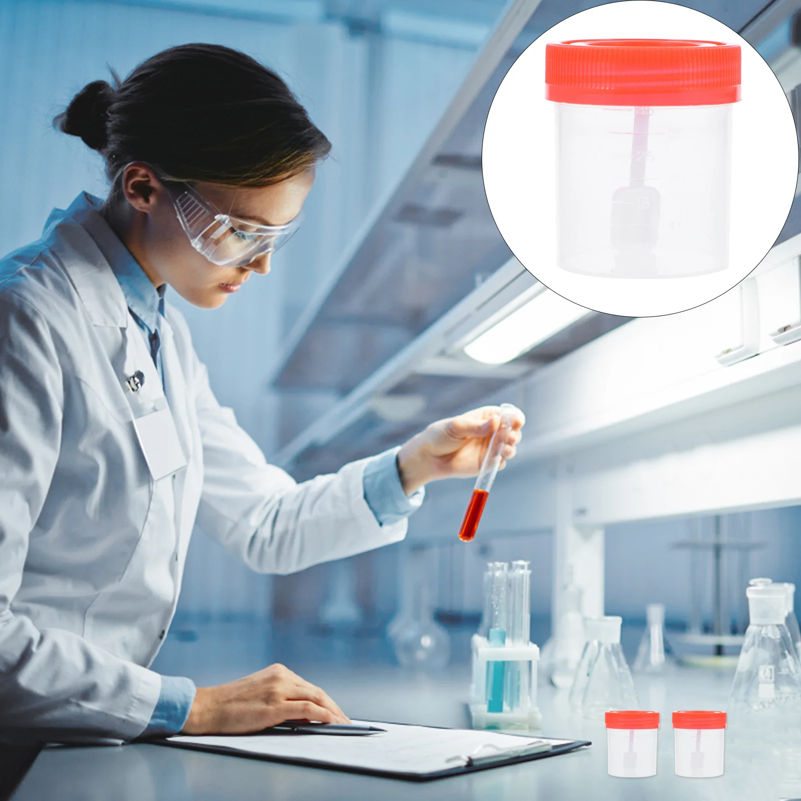 25Pcs 40ml Fecal Urine Sample Cups Premium Leak Proof Medical Containers for Lab Test Inspection Fecal Specimen Cup