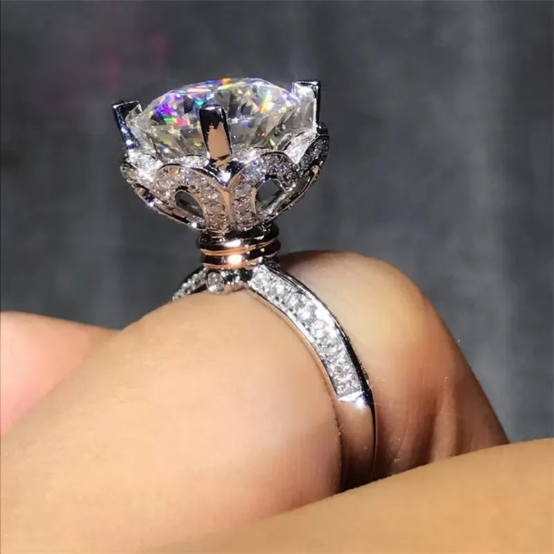 CC Marriage Rings For Women Silver Color White Cubic Zirconia Diamant Stone Wedding Fine Jewelry Fashion Accessories Anel CC1620