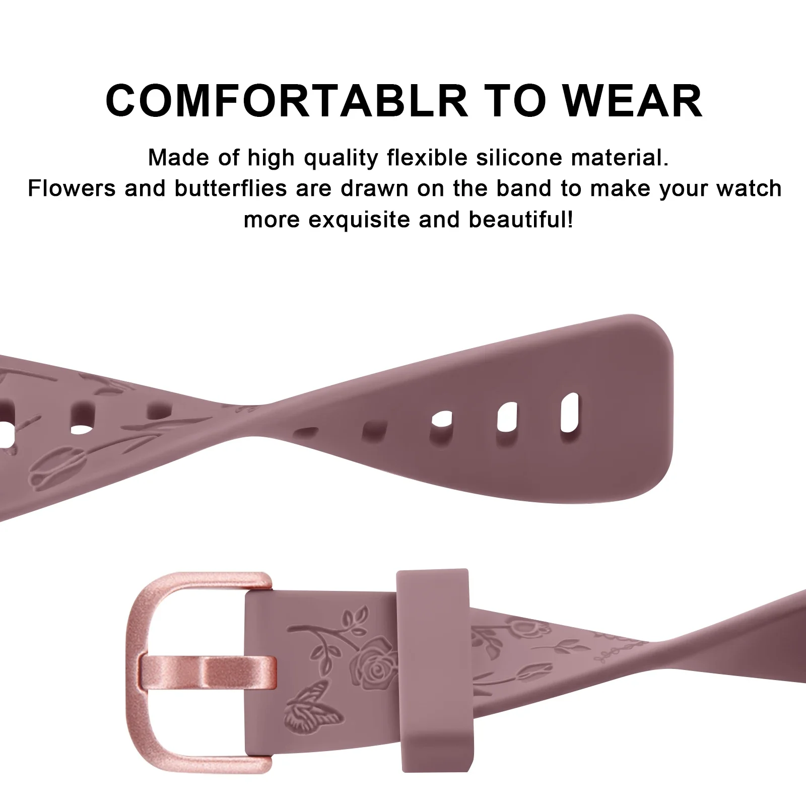 لينة بولي TPU زهرة محفورة الفرقة ل Fitbit إلهام 2 حزام سوار الرياضة معصمه لاستبدال Fitbit إلهام 2 حزام الساعات #4