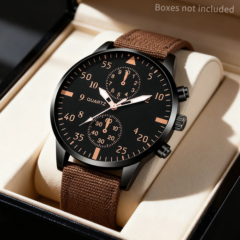 1-piece men's fashion quartz watch, suitable for high-end occasions, the best choice for gifting