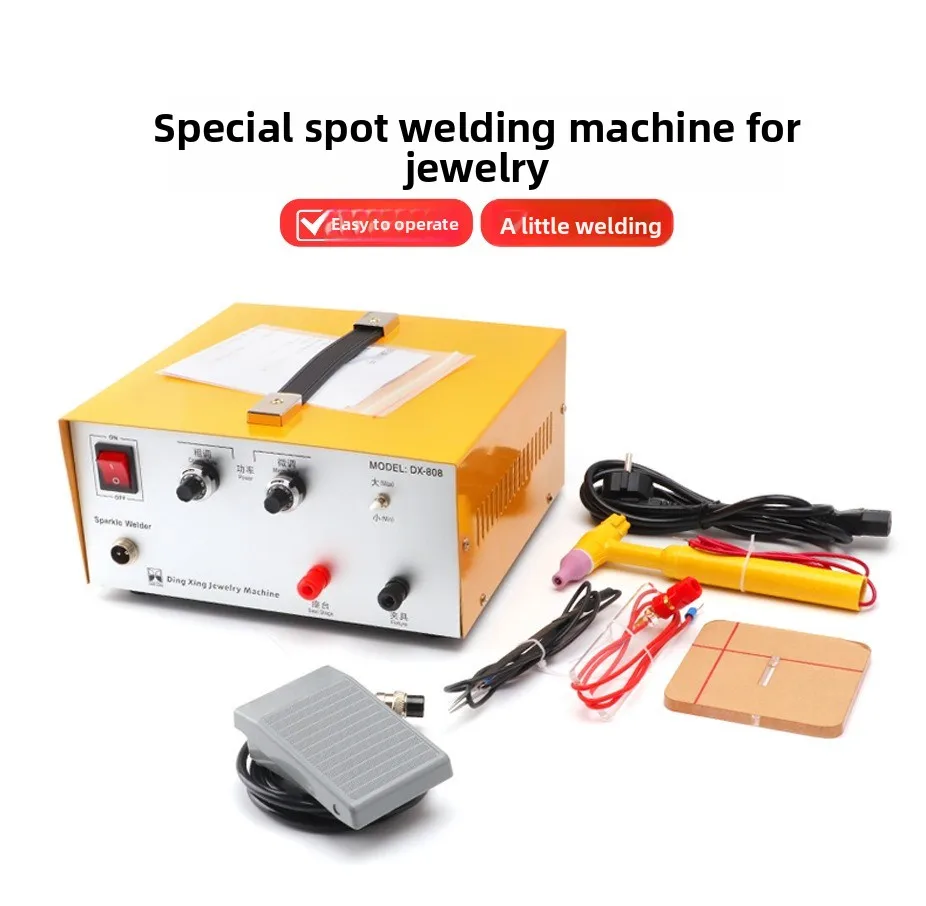 80A Jewelry Spot Welder Handheld Foot Pedal for Jump Ring Fine Wire Butt Welding Home DIY Mini Machine