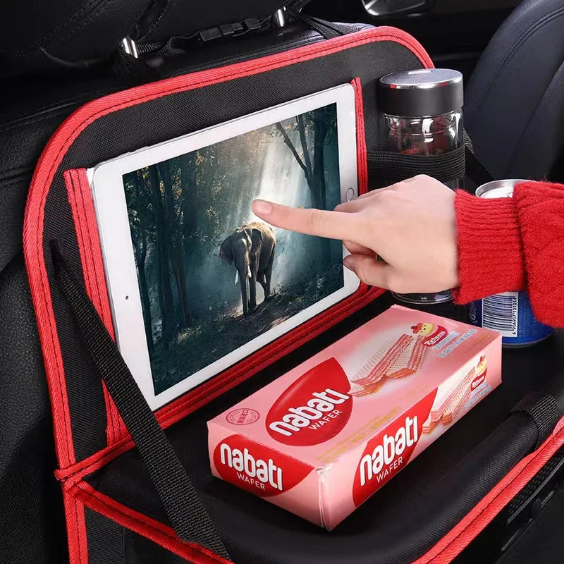 Foldable Car Seats Organizer with Tray Tablet Holder Multi-Pocket Storage Car Interior Stowing Tidying Universal Car Accessories