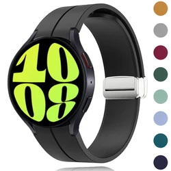 Original Silicone Strap for Samsung Galaxy Watch 6/5/4 44mm 40mm Watch5 Pro 45mm Magnetic Buckle Band Watch 4 Classic 42mm 46mm