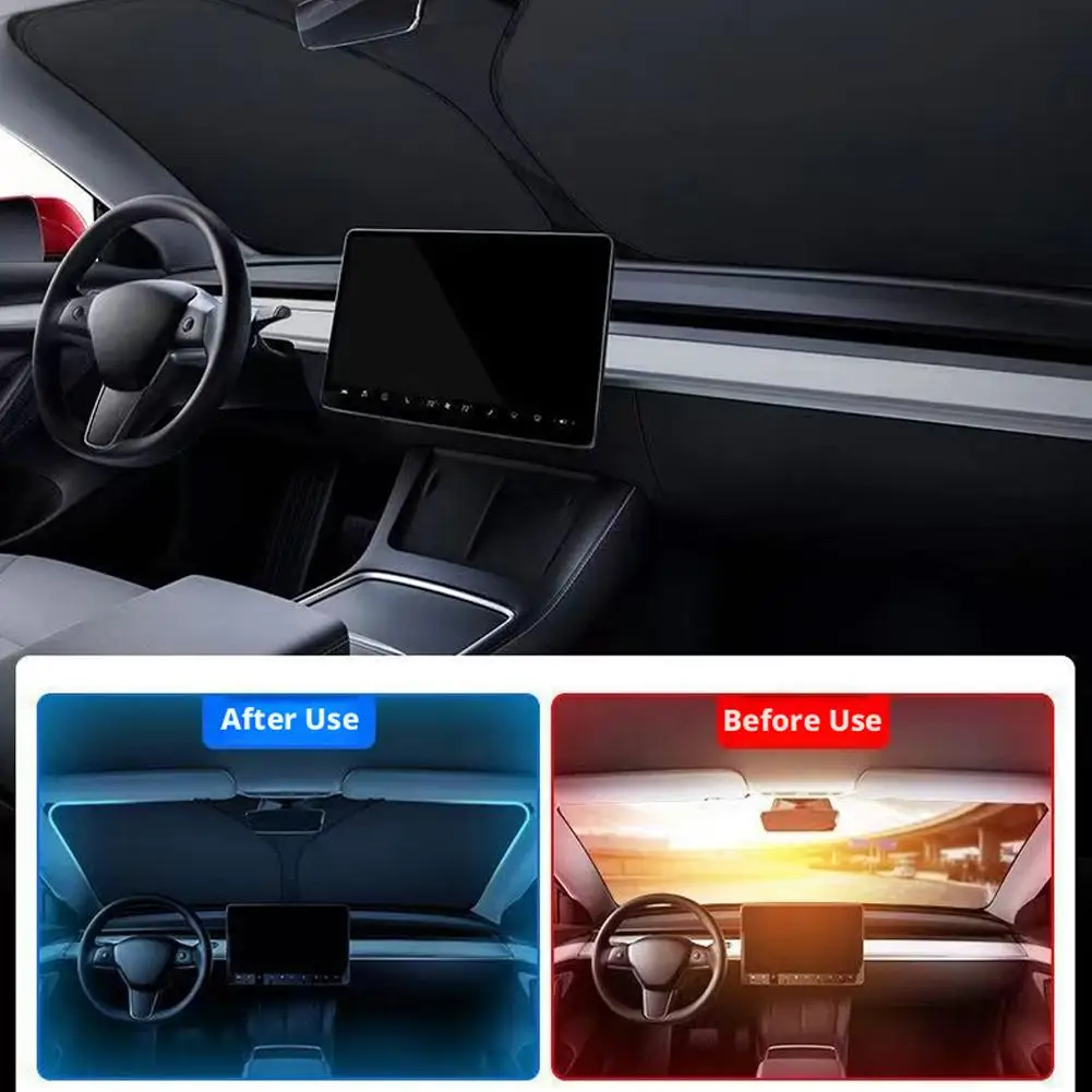 1pc Car Windshield Sun Shade Cover Foldable Front Window Sun Visor Blocks UV Refletive Car Parasol Sunshade Protector Cover