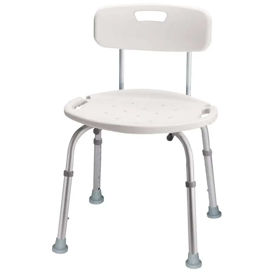 

Bath Chair and Shower Chair with Back Shower Seat for Elderly, Handicap, and Disabled, 300lbs, Easy Assembly, White