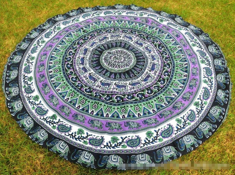 Alfombra de playa de verano, manta bohemia de Mandala, tapiz colgante de pared, ropa de cama, tapiz Hippie indio, manteles, almohadilla para