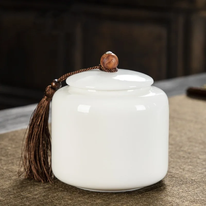 Tea Jar Ceramic Sealed Jar Half-jin Tea Jar Storage Tank Tea Box Large Household Moisture-proof Jar