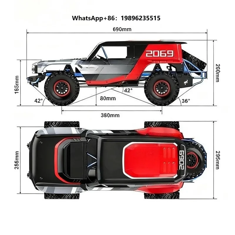 1:8 Scale  H8P  Brushless Remote Control Road 4x4  Grade Metal Red 80A  120m Range