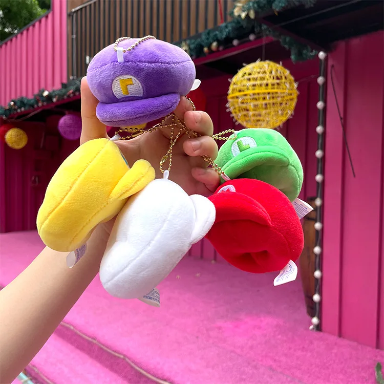 7cm Super Mario plush keychain 3-inch toy color hat cartoon plush toy pendant pendant bag pendant gift