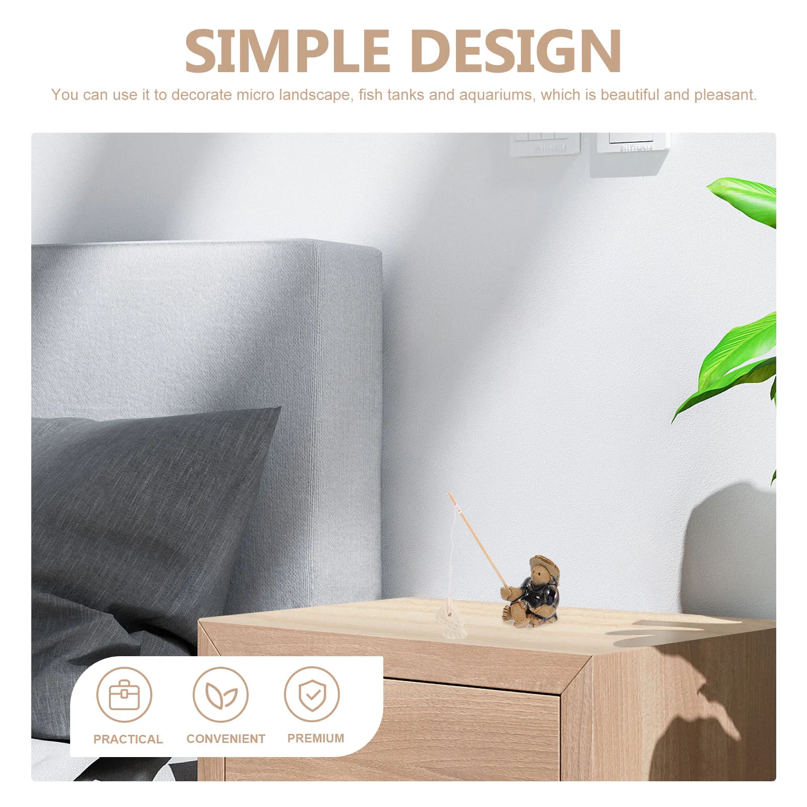 

3Pcs Ceramic Fisherman Statue Miniature Fish Tank Decorative Accessory Home Decor Fisherman Statue Fish Tank Ornament