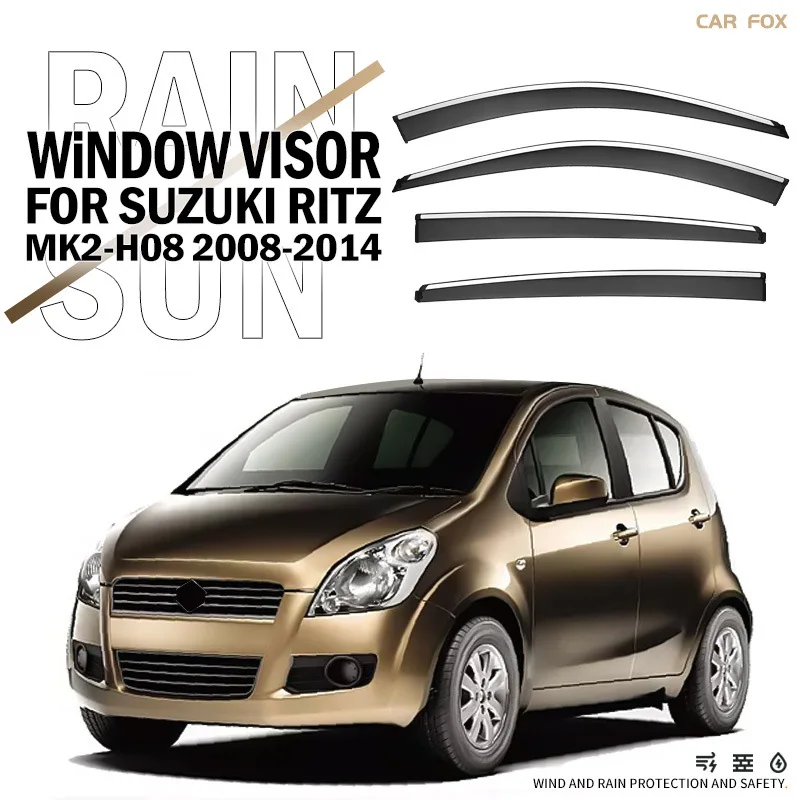 

Для Suzuki Ritz 2008-2018: Дефлекторы окон, ветровики, защита от дождя и солнца, аксессуары для авто