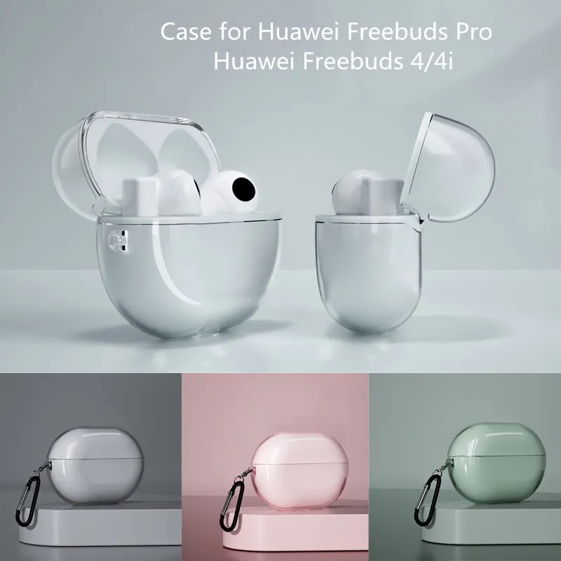 Transparent Case for Huawei Freebuds Pro/Freebuds 4i Soft TPU Luxury Silicone Cover with Keychain for Freebuds4 Free buds pro