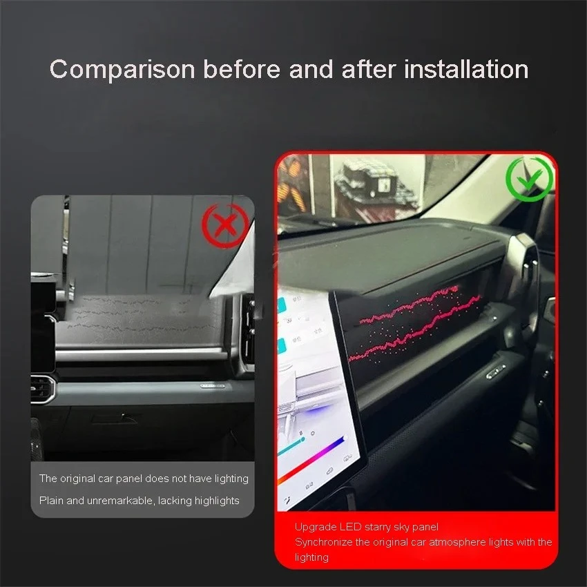 Para Jetour Traveler Shanhai T2 modificación de luz de ambiente dedicada 64 colores atmósfera cielo estrellado reemplazo de luz