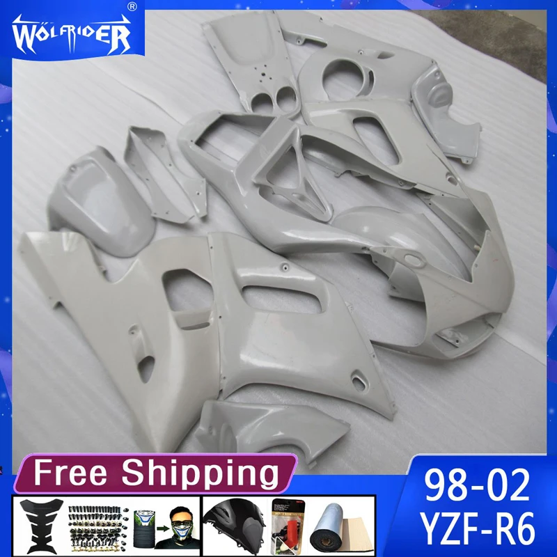 

motorcycle ABS plastic fairing for YZF-R6 1998 -2002 YZFR6 98 99 00 01 02 Motorbike White fairing Manufacturer Customize cover