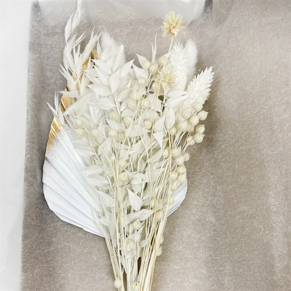 Dried Flowers Bouquet for Room Decor Cake Decor Pampas Grass Flowers Cake Decorations Flowers White Decorative Artificial Flora