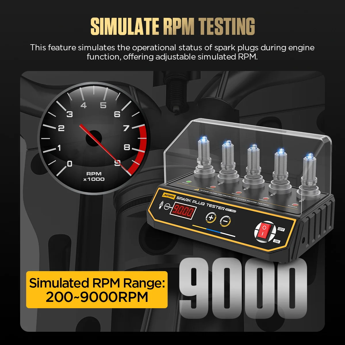 Autool spt360 neueste auto zündkerzen tester zünd tester 220v 110v automobil diagnose werkzeug 5 loch zündkerzen analysator – Detail 4