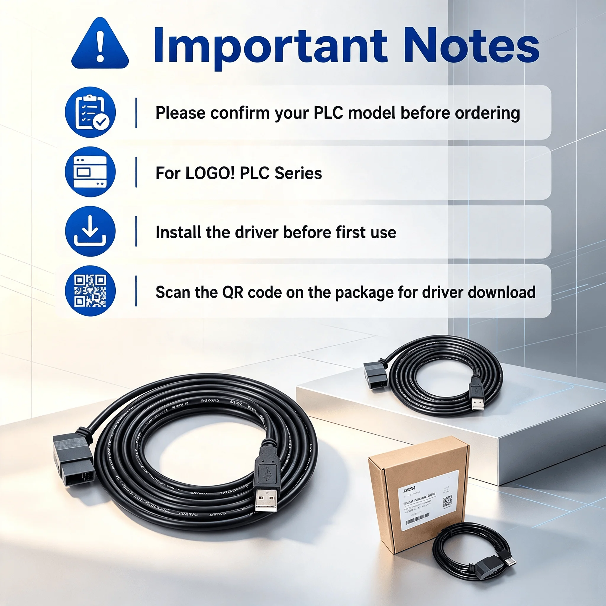6ED1057-1AA01-0BA0 USB Programming Cable for Siemens LOGO! PLC, 12V Enhanced Upload Download Data Cable