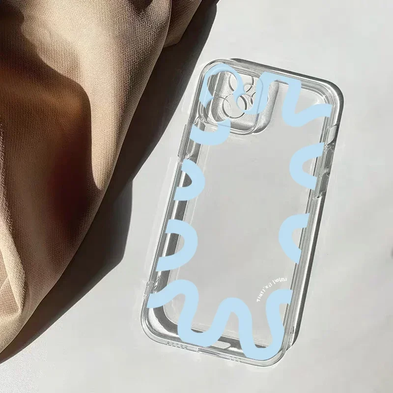 INS كوريا ستار نمط بسيط جراب هاتف آيفون 11 12 13 14 15 16 برو XS ماكس Mini X XR 8 Plus SE لينة غطاء خلفي من البولي يوريثان