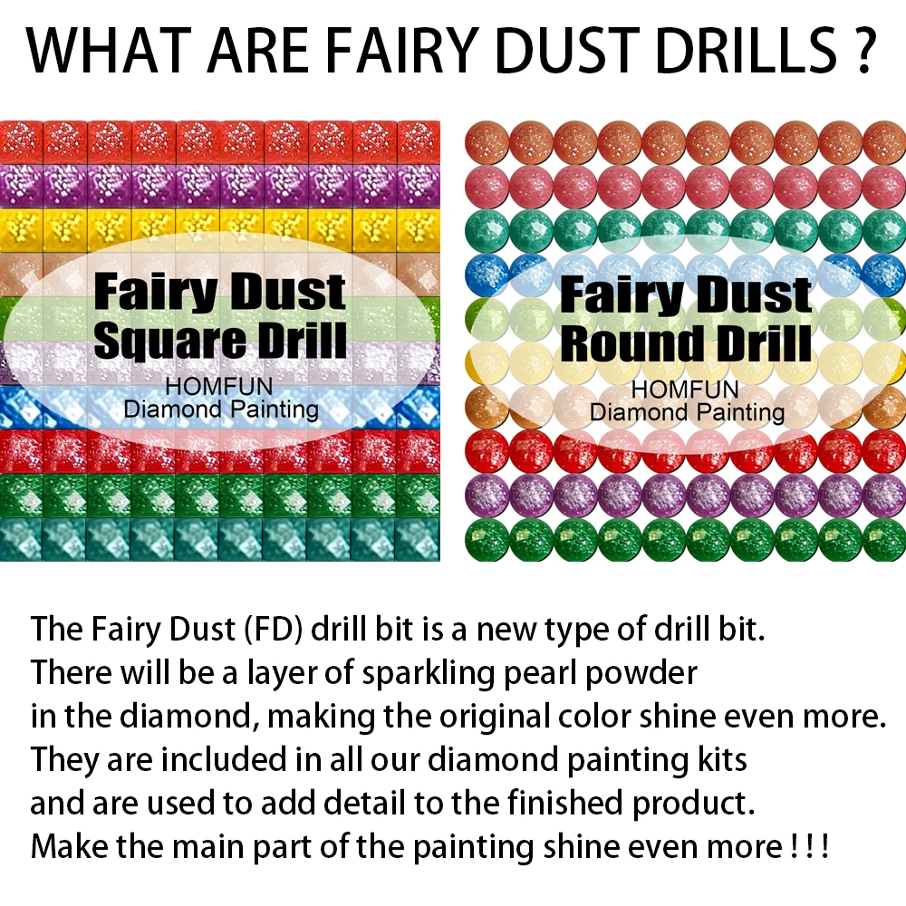 HOMFUN Fairy Dust AB 5D pittura diamante fai da te \