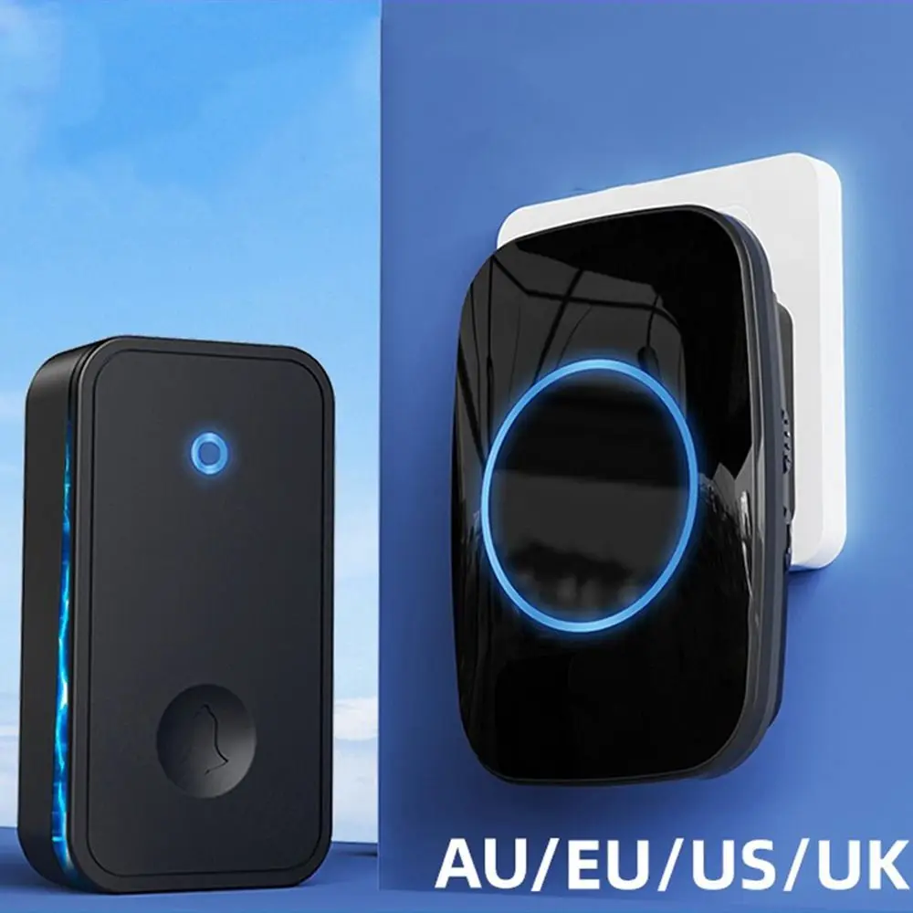 60 Ringtones Wireless Doorbell Through Wall Signal Remote Control Door Bell Chime 5 Volume Levels Plastic Smart Doorbell