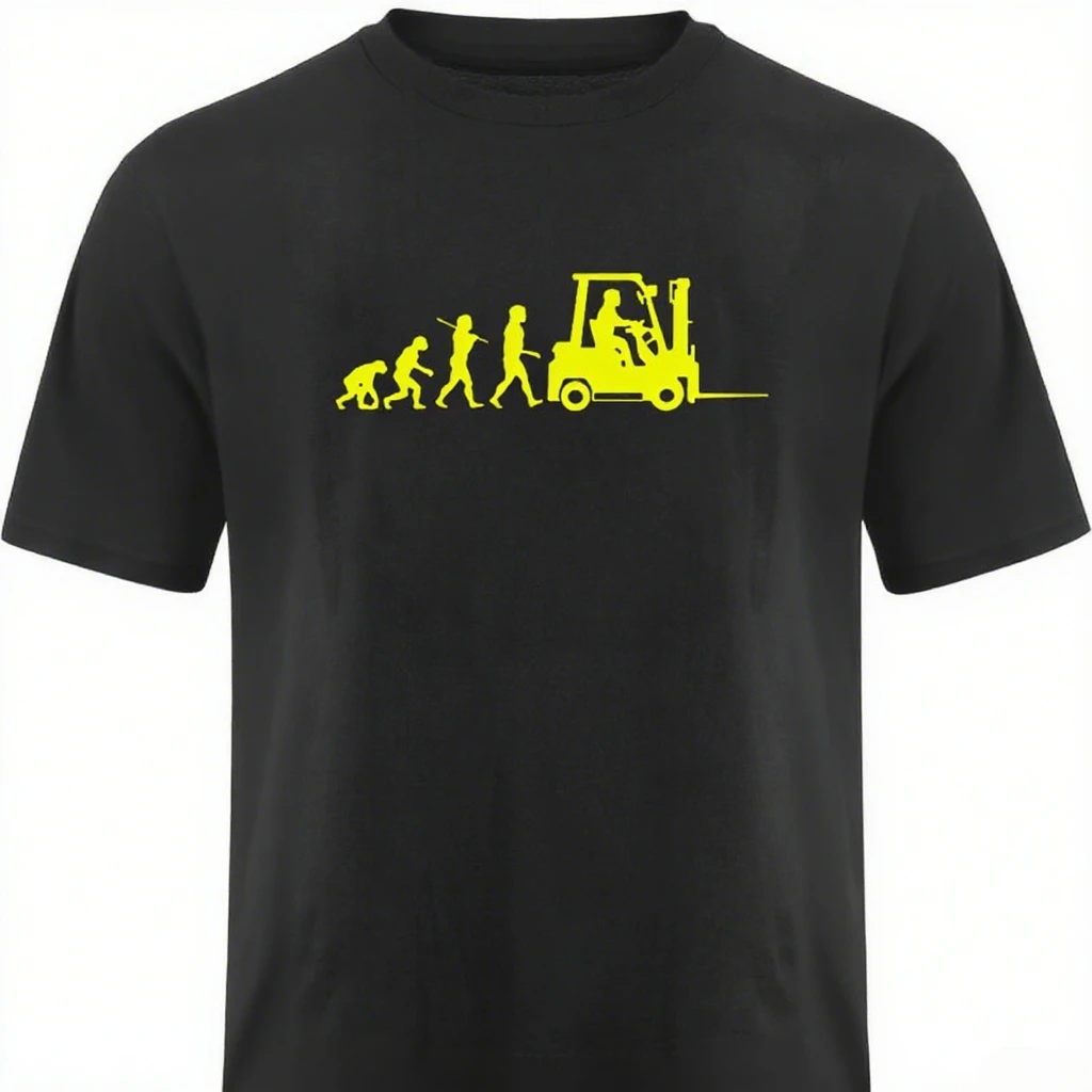 الرجال تطور الرجل رافعة شوكية سائق شاحنة تي شيرت مضحك رجل هدية عيد ميلاد تي شيرت #3