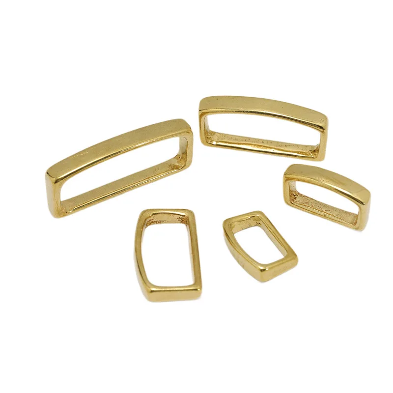 10pcs Solid Brass Belt Keeper D Shape Belt Strap Loop Ring Buckle for Leather Craft Bag Strap Belt 16mm 20mm 25mm 32mm 38mm
