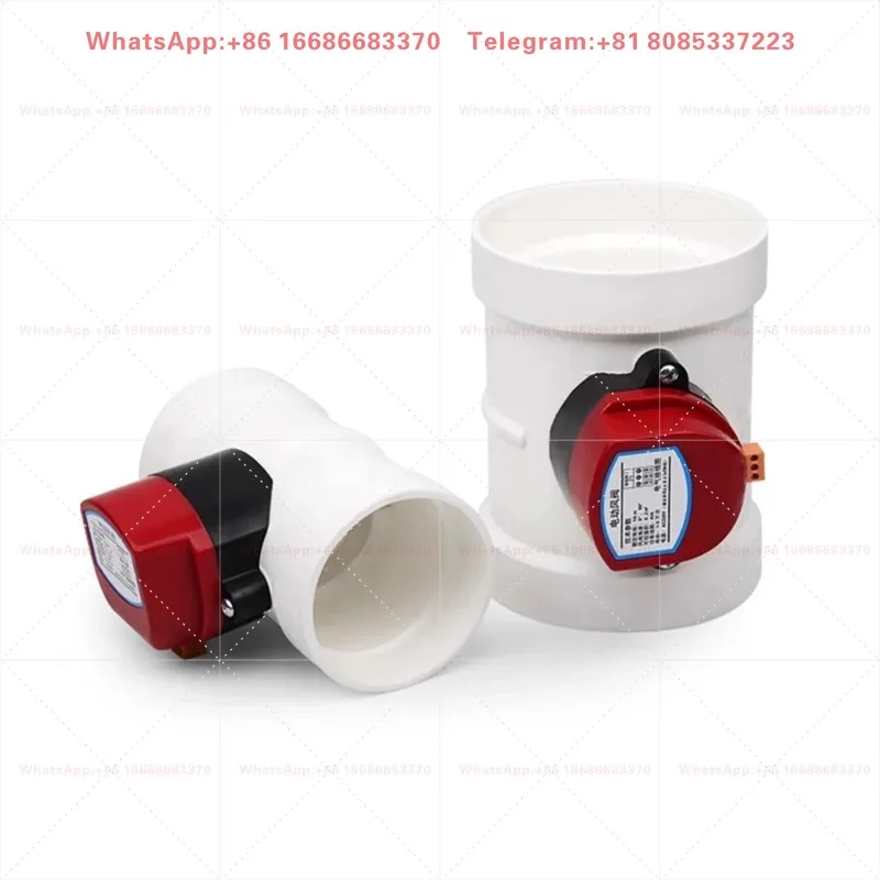 75/110MM ABS Motorized Air Damper PVC Duct Check Valve Air Volume Controller 220VAC For Ventilation Pipeline System