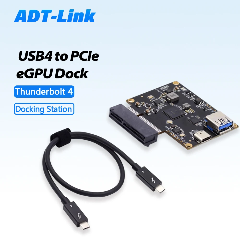 Thunderbolt 4 / 3 to PCI-E 4X External Graphics eGPU Docking Station Core Adapter 40Gbps USB4 to PCIE SSD 4x Compatible for GPU