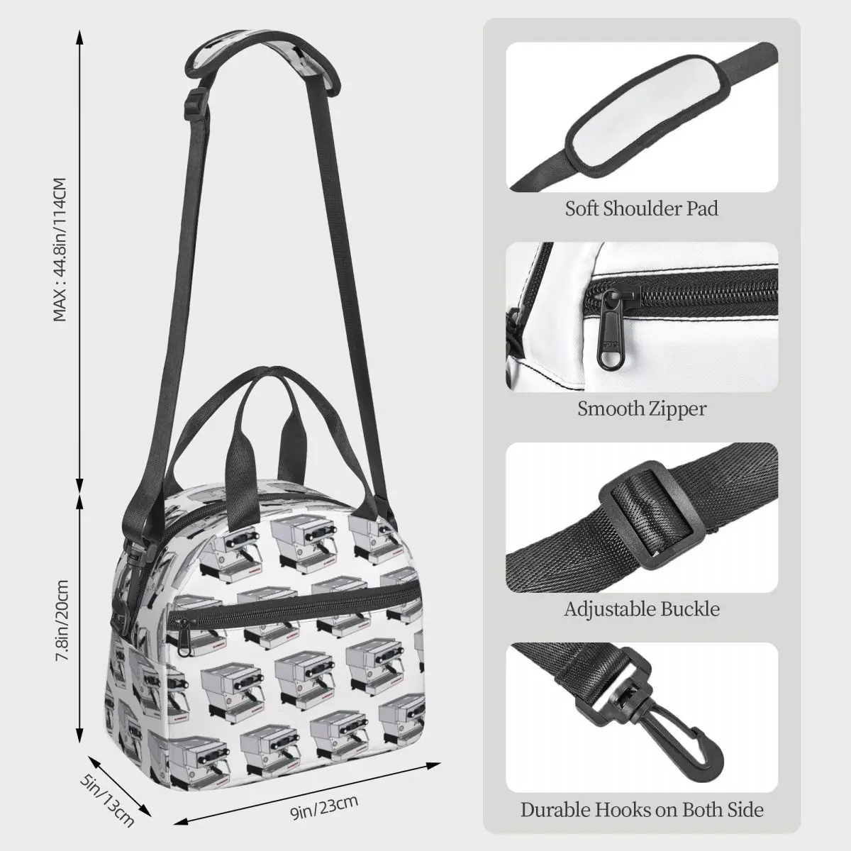 La Marzocco Brand Coffee Machine Insulated Lunch Bag for Kids School Cooler Thermal Box Tote Portable Lunch Boxes