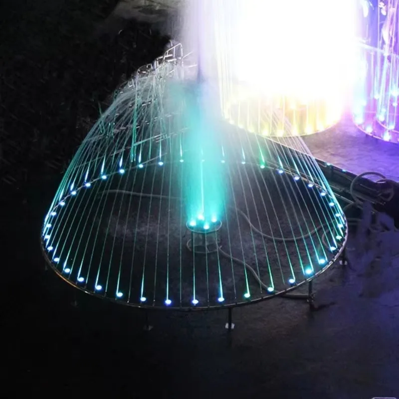 Multi Layer Circular Ring Water Feature Frame Stainless Steel Multi Height Jet Nozzle Outdoor Park Villa Landscape Assembly