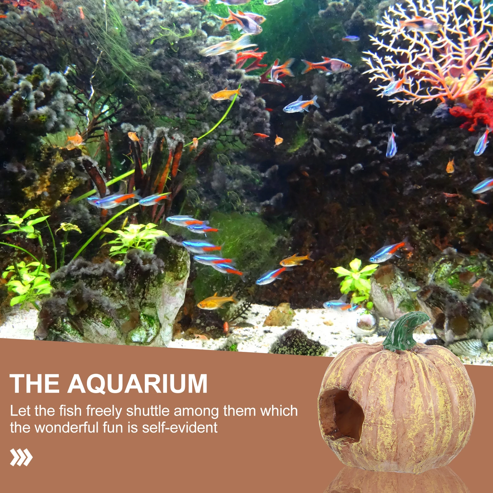 

Pumpkin Shaped Fish Tank Decor Aquarium Cave Unique Resin Material Not Easy to Fade Perfect Gift for Pet Lovers